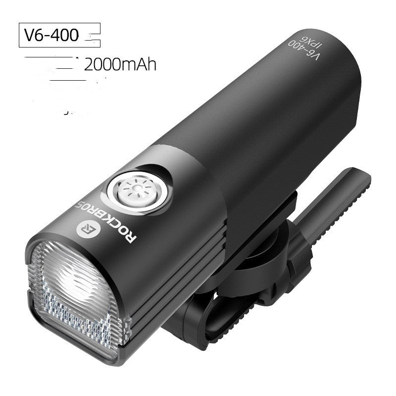 Bicycle Light Front Light Night Riding Rechargeable Glare Flashlight Mountain Road Bike Riding Equipment V6400 0 - Tophatter Daily Deals
