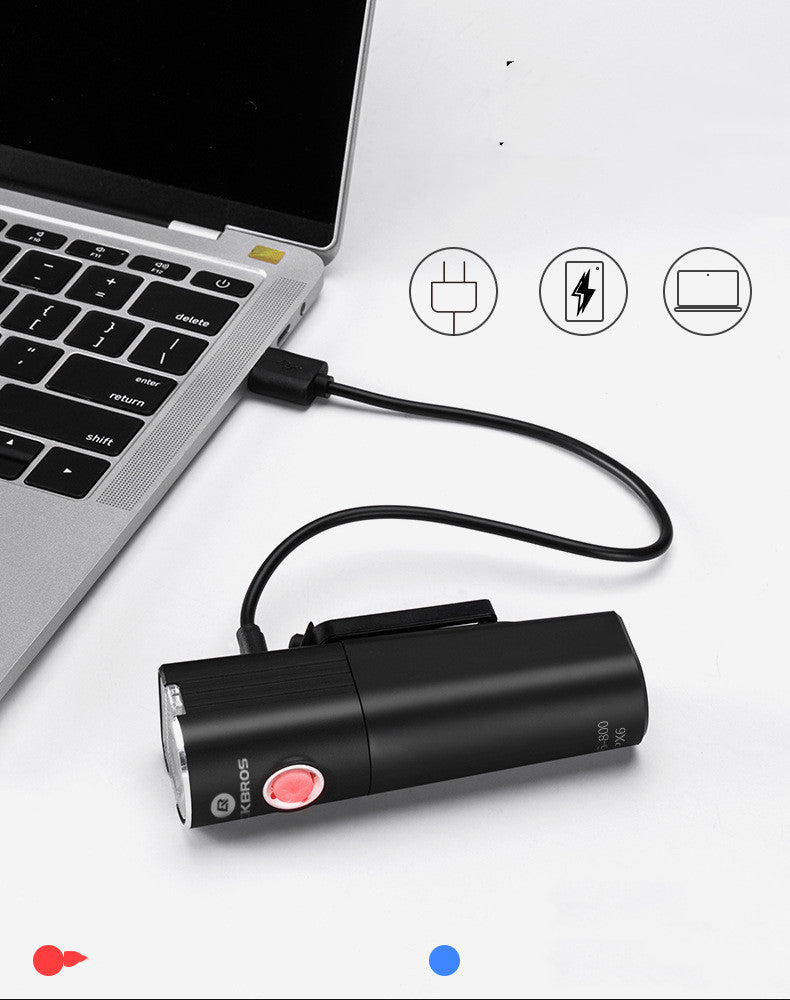 Bicycle Light Front Light Night Riding Rechargeable Glare Flashlight Mountain Road Bike Riding Equipment 0 - Tophatter Daily Deals