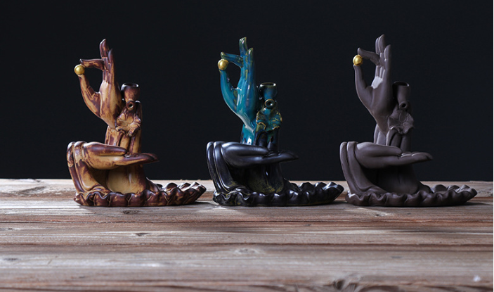 Bergamot Lotus Backflow Incense Burner Lotus Incense Stick Backflow Smoke Dual-Use Incense Burner Home Decoration 0 - Tophatter Daily Deals