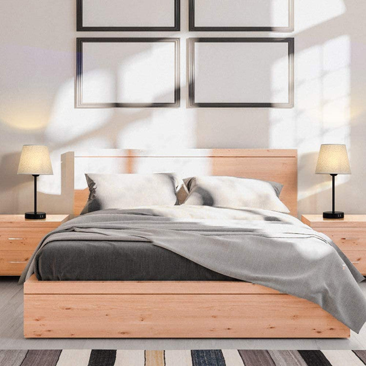 Bedside Lamp Bedroom Warm Hotel Guest Room Study Decoration Wrought Iron Cloth Cover With USB Charging Function Bedside Table Lamp 0 - Tophatter Daily Deals