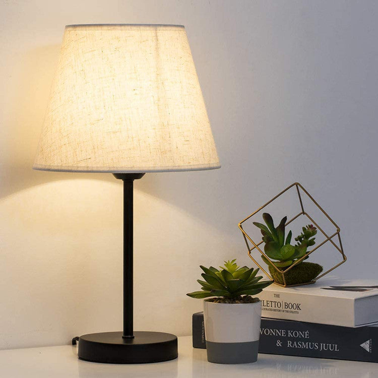 Bedside Lamp Bedroom Warm Hotel Guest Room Study Decoration Wrought Iron Cloth Cover With USB Charging Function Bedside Table Lamp 0 - Tophatter Daily Deals