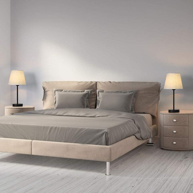 Bedside Lamp Bedroom Warm Hotel Guest Room Study Decoration Wrought Iron Cloth Cover With USB Charging Function Bedside Table Lamp 0 - Tophatter Daily Deals