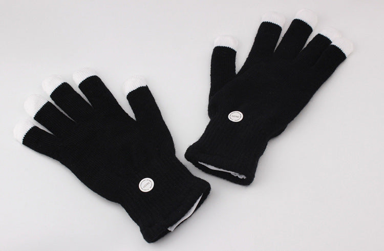 Black Fingertip Colorful Glowing Gloves 0 - Tophatter Daily Deals