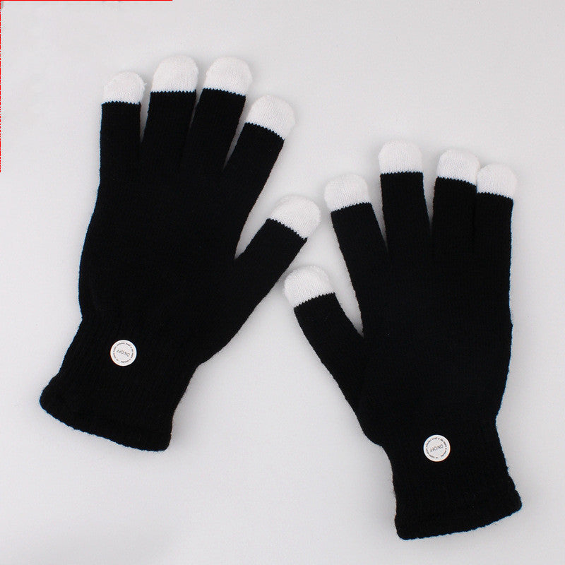 Black Fingertip Colorful Glowing Gloves 0 - Tophatter Daily Deals
