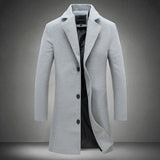 Warm Men's Wool Overcoat - Single-Breasted, Wool Blend Gray 3D Changing Face Moving Picture Frame - Tophatter Daily Deals