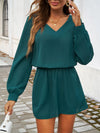 Cutout V-Neck Long Sleeve Mini Dress Casual Dresses - Tophatter Daily Deals