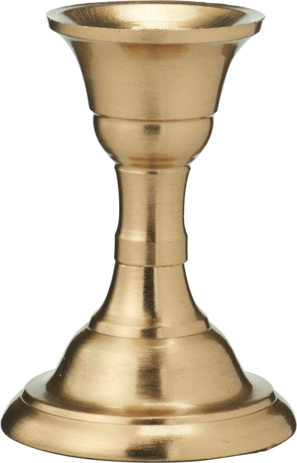 Brass Metal Candlestick | Brass Effect Short Candle Holder Stand - 8cm Candlestick - Tophatter Daily Deals