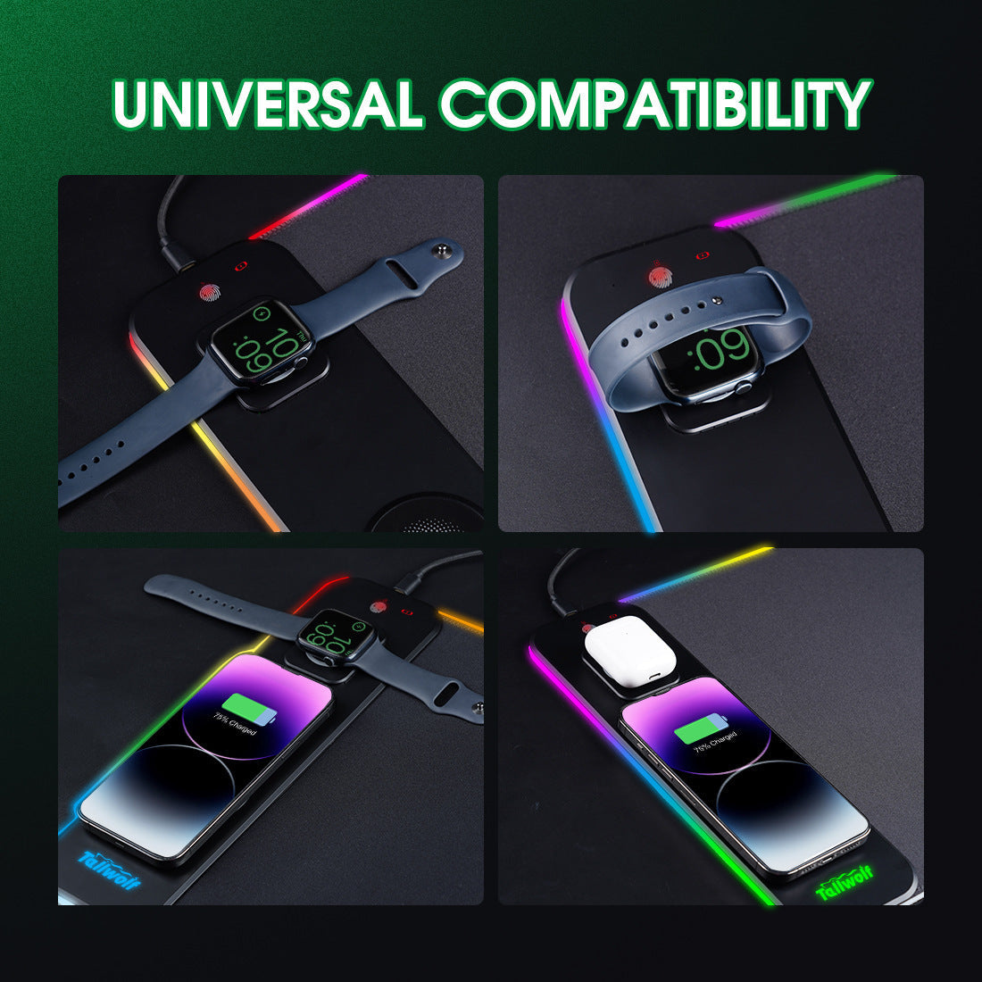 3-in-1 Magnetic Wireless Charger Mouse Pad 0 - Tophatter Daily Deals