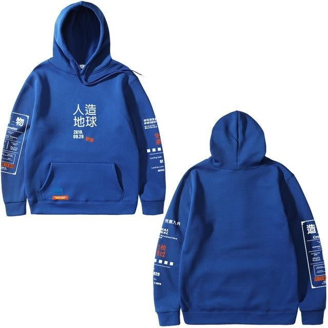 Breathable Mens Cropped Hoodie - Boxy Wool Blend, Casual Blue 3D Changing Face Moving Picture Frame - Tophatter Daily Deals