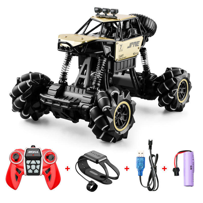Alloy Remote Control Deformation Car Mecanum Wheel Gesture Induction Twisting Car Charging Boy Toy Off-Road Vehicle Golden 0 - Tophatter Daily Deals