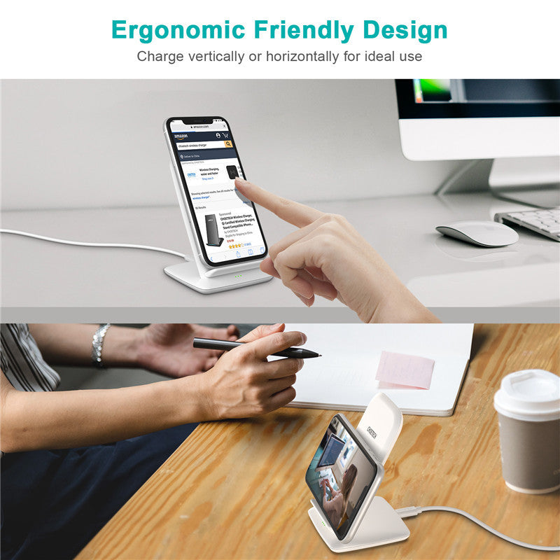 Android Mobile Phone Horizontal And Vertical Desktop Wireless Charger 0 - Tophatter Daily Deals