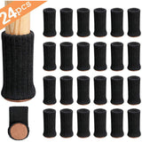 24 PCS Knitted Chair Leg Socks High Elastic Furniture Socks Pads Non-Slip Furniture Feet Caps Covers for Protect Floor Black 24 pieces 0 - Tophatter Daily Deals