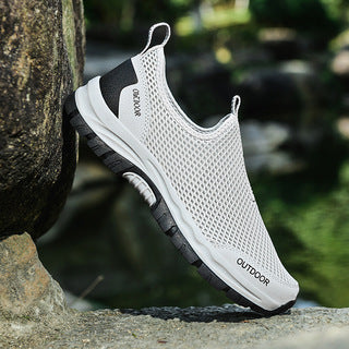 Breathable Hollow Fashion Slip-on Lazy Shoes White 0 - Tophatter Daily Deals