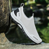 Breathable Hollow Fashion Slip-on Lazy Shoes White 0 - Tophatter Daily Deals