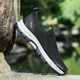 Breathable Hollow Fashion Slip-on Lazy Shoes Black 0 - Tophatter Daily Deals