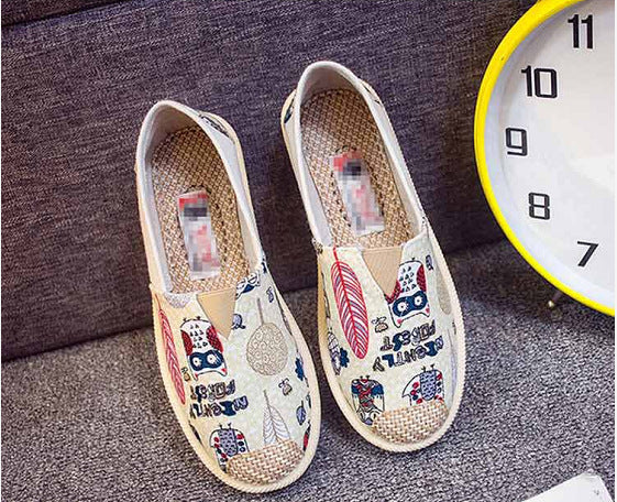 21 New Prairie Princess Canvas Shoes Lightweight Canvas Breathable Thomas Shoes Ethnic Style Cloth Shoes Flat Shoes Women Grey cat 0 - Tophatter Daily Deals