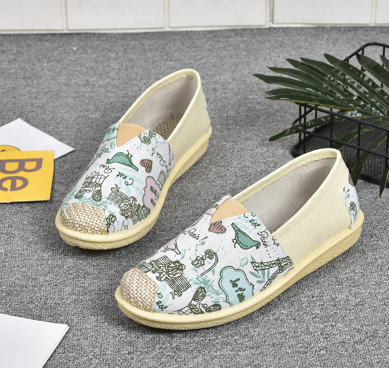 21 New Prairie Princess Canvas Shoes Lightweight Canvas Breathable Thomas Shoes Ethnic Style Cloth Shoes Flat Shoes Women Blue Tower 0 - Tophatter Daily Deals
