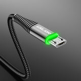 Android Data Cable Led Light Green Light Micro Usb Mobile Phone Charging Cable 3A Fast Charge Android Black 0 - Tophatter Daily Deals