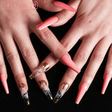 Artistic Pink Smoke Pattern Fake Nail Patch, Long Coffin Type A European And American Ballet Type A Boxed 0 - Tophatter Daily Deals