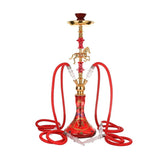 Arabian Pipe Smoking Set Hookah Ceramic Pot Bar Nightclub Full Set Of Accessories Hookah Red 0 - Tophatter Daily Deals