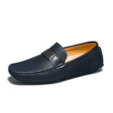 Autumn Casual Leather Shoes Men'S Business Shoes Peas Shoes Soft Sole Blue 0 - Tophatter Daily Deals