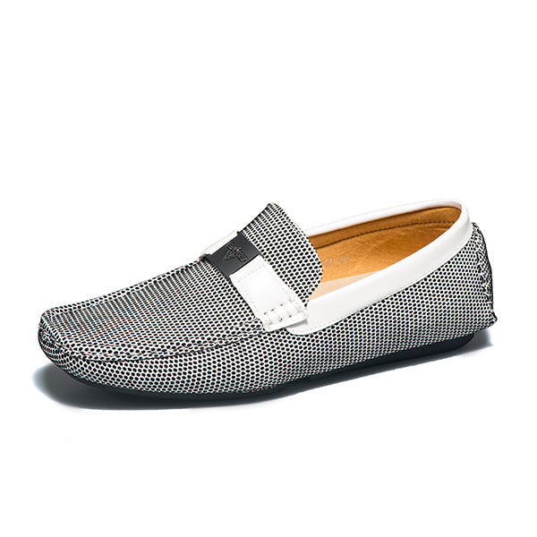 Autumn Casual Leather Shoes Men'S Business Shoes Peas Shoes Soft Sole Beige 0 - Tophatter Daily Deals