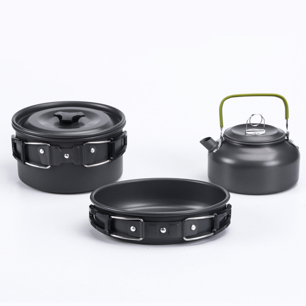 Alumina Pot Outdoor Camping Cookware Set Wholesale In Stock Black 0 - Tophatter Daily Deals