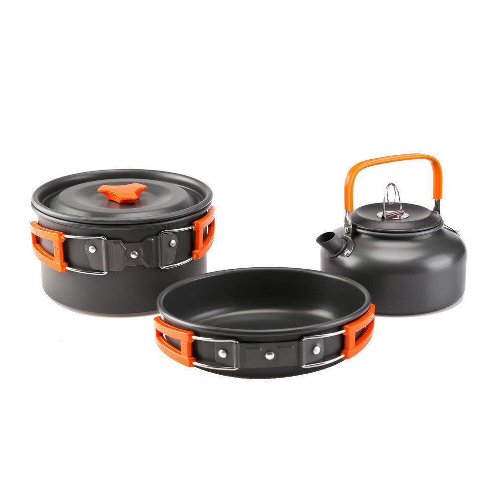 Alumina Pot Outdoor Camping Cookware Set Wholesale In Stock Orange 0 - Tophatter Daily Deals