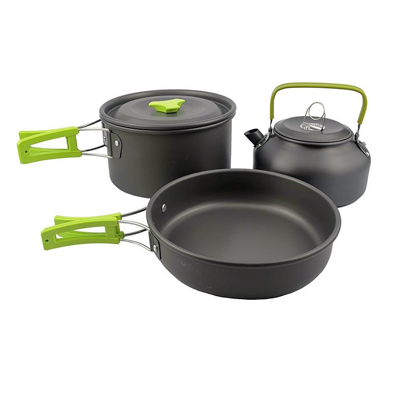 Alumina Pot Outdoor Camping Cookware Set Wholesale In Stock Green 0 - Tophatter Daily Deals