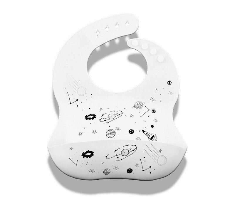 Baby'S Eating Bib Baby'S Supplementary Food Bib Children'S Waterproof And Dirt Proof Silicone Super Soft Children'S Saliva Bib Rice Bib White star 3D 0 - Tophatter Daily Deals