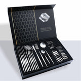 24 Piece Set Of 304 Stainless Steel Knife Gift Box Silver 0 - Tophatter Daily Deals