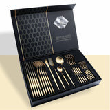 24 Piece Set Of 304 Stainless Steel Knife Gift Box Golden 0 - Tophatter Daily Deals