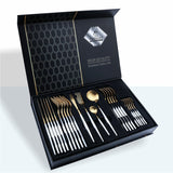 24 Piece Set Of 304 Stainless Steel Knife Gift Box Platinum 0 - Tophatter Daily Deals