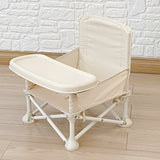 Baby Folding Dining Chair, Portable Folding Chair, Baby Multifunctional Chair Beige 0 - Tophatter Daily Deals