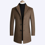 Warm Men’s Wool Coat - Single-Breasted Mid-Thigh, Winter Camel coffee 3D Changing Face Moving Picture Frame - Tophatter Daily Deals