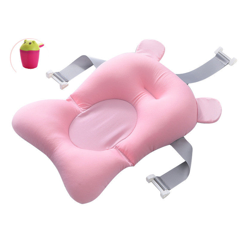 Bathing Rack Can Sit And Lie Round Basin Can Be Used For Bathing Artifact Bath Net Pink plus shampoo cup 0 - Tophatter Daily Deals