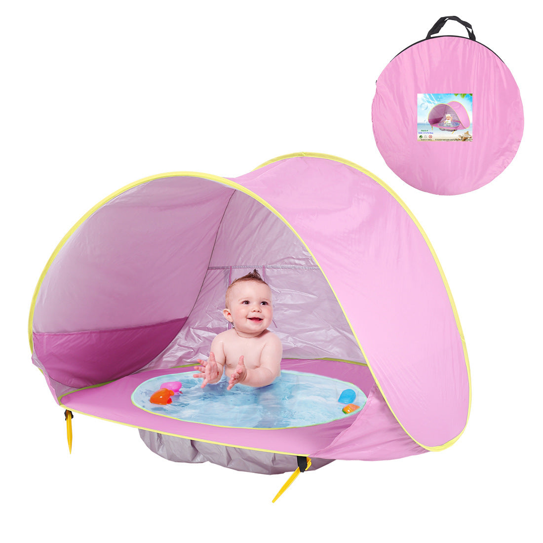 Baby Beach Tent Portable Shade Pool UV Protection Sun Shelter For Infant Outdoor Toys Child Swimming Pool Play House Tent Toys Pink 0 - Tophatter Daily Deals