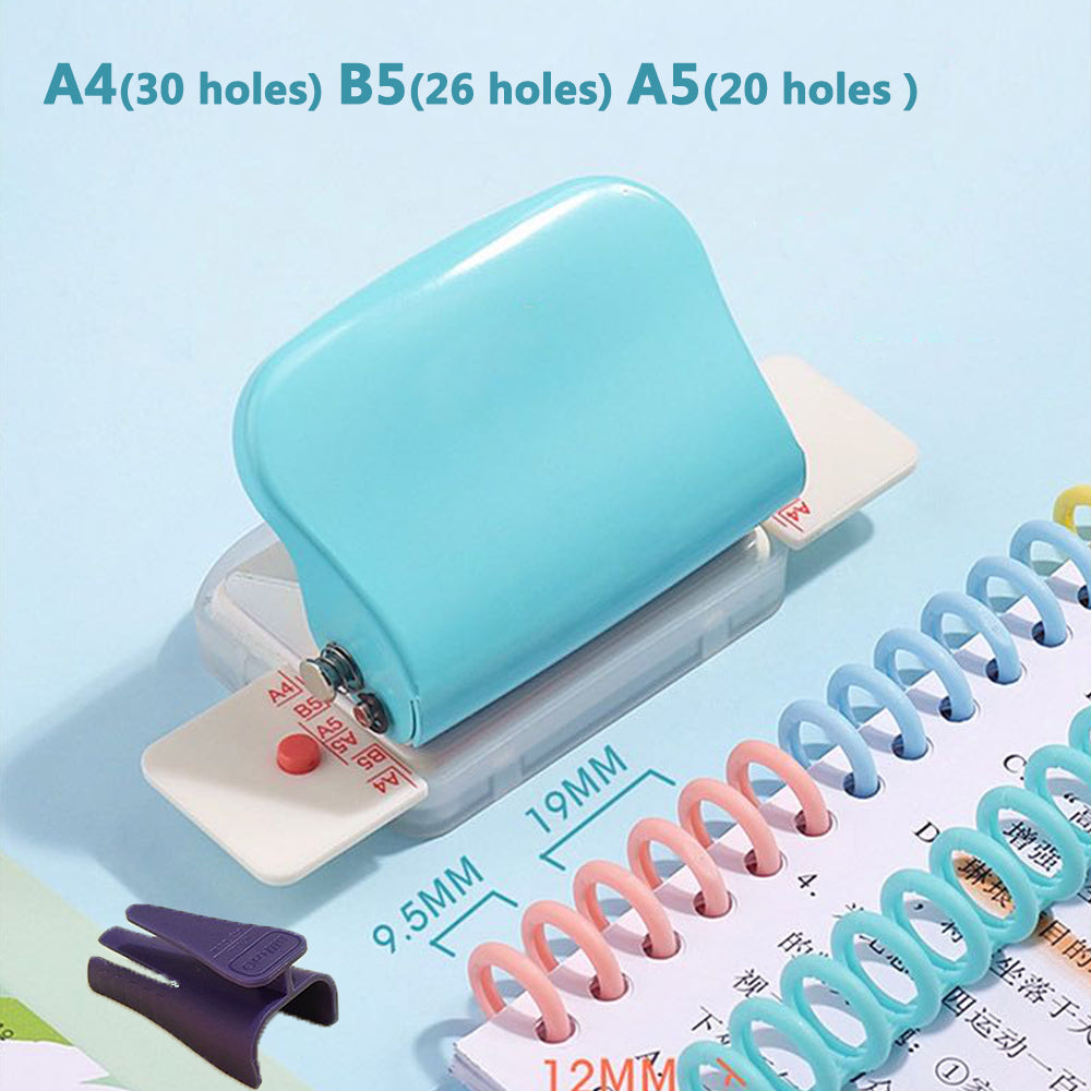 A4 Punching And Binding Manual Puncher Sky Blue 0 - Tophatter Daily Deals