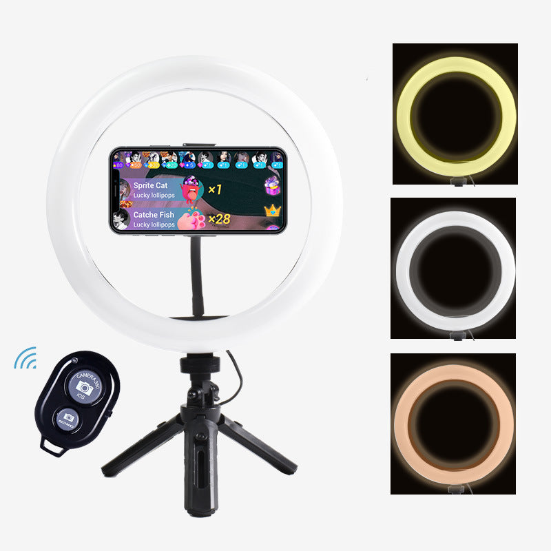 Bluetooth mobile phone live broadcast stand 10-inch ring mobile phone fill light desktop stand 0 - Tophatter Daily Deals
