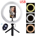 Bluetooth mobile phone live broadcast stand 10-inch ring mobile phone fill light desktop stand Fill light 0 - Tophatter Daily Deals