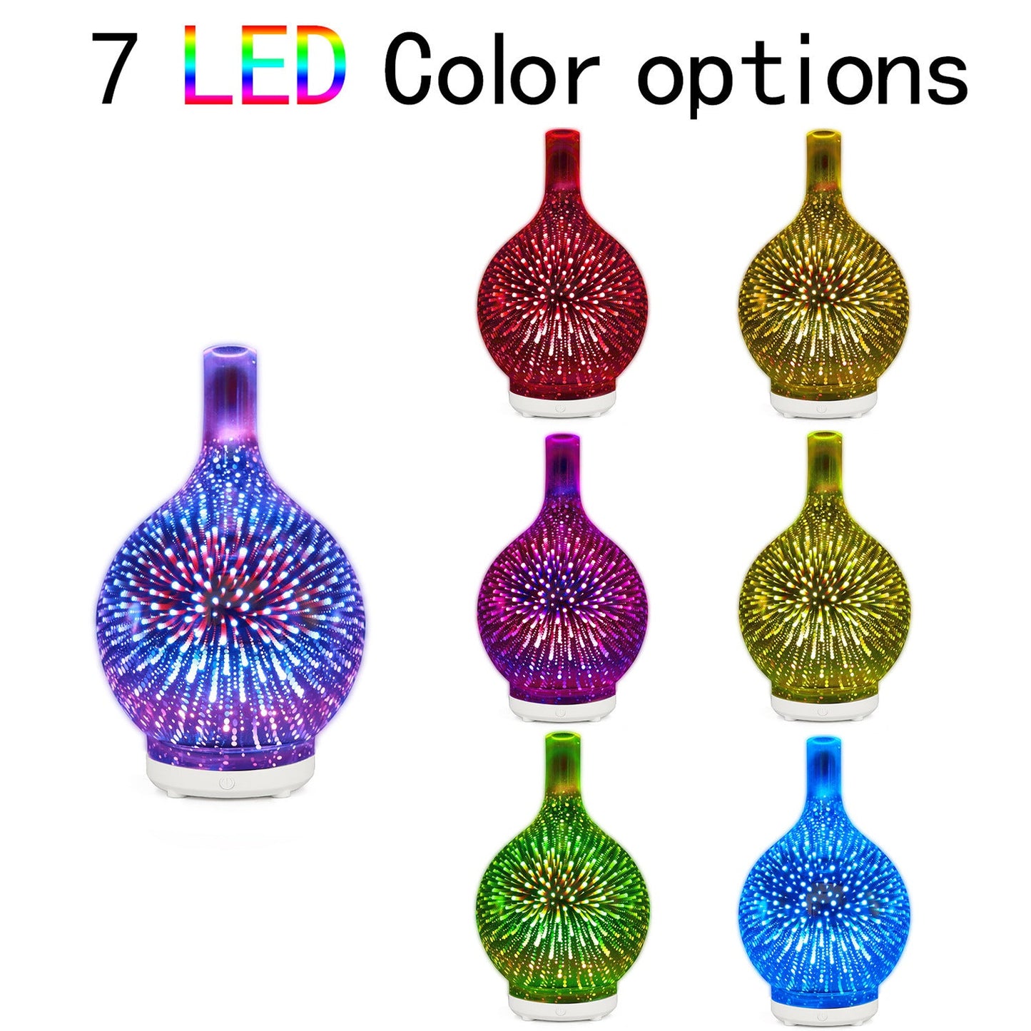 5V Glass Colorful Vase Humidifier 0 - Tophatter Daily Deals