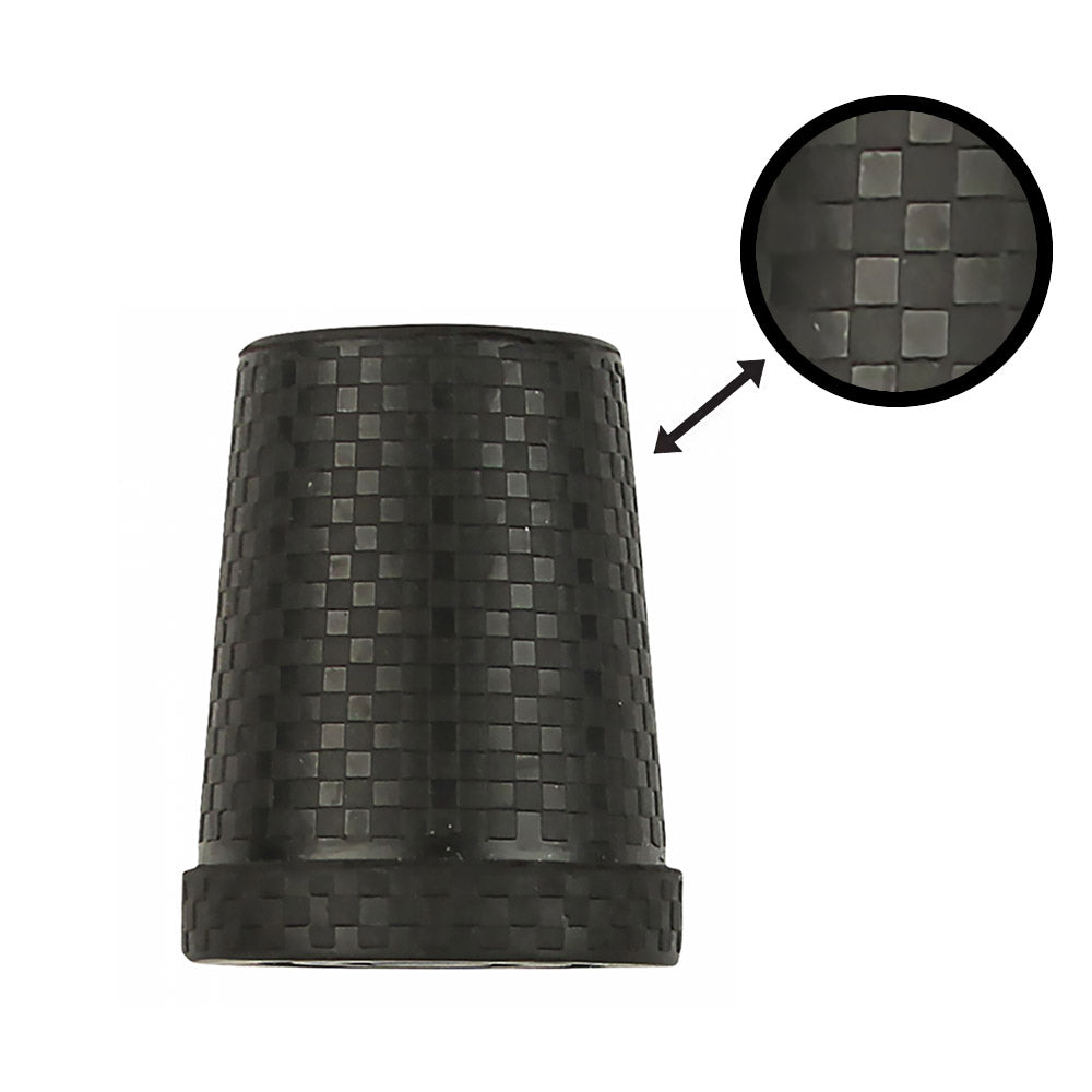 Carbon Pattern Tip: Non-Marking Rubber & Black Steel Size: 16mm (5/8") Walking Cane Tips - Tophatter Daily Deals