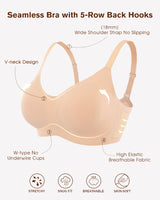 Wireless Lace Seamless Padded V Neck Bra Lingerie Sets-Bras - Tophatter Daily Deals