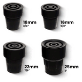 High-Quality Black Rubber Tip: Steel Insert, Choose Size Walking Cane Tips - Tophatter Daily Deals