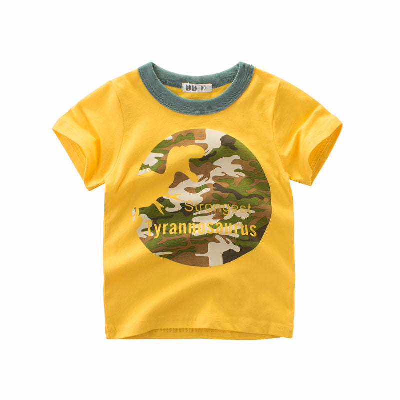Boy's Summer New Product Children's Short Sleeved T Shirt 1.Yellow 0 - Tophatter Daily Deals