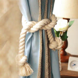 1 Pair Length 80Cm Thick Lines Twisted Decorative Drawstring-Foot Cotton Natural Rope Bags Curtain Buckle Straps Tying Home Decor 0 - Tophatter Daily Deals