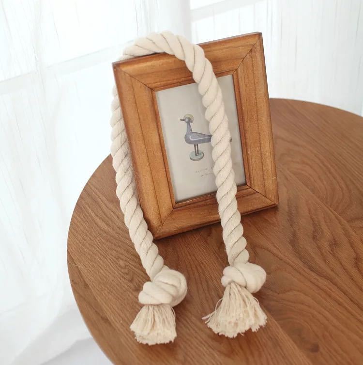 1 Pair Length 80Cm Thick Lines Twisted Decorative Drawstring-Foot Cotton Natural Rope Bags Curtain Buckle Straps Tying Home Decor 0 - Tophatter Daily Deals