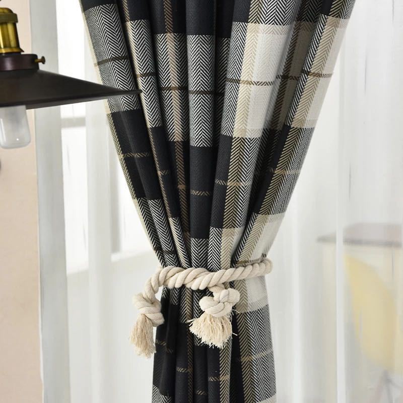 1 Pair Length 80Cm Thick Lines Twisted Decorative Drawstring-Foot Cotton Natural Rope Bags Curtain Buckle Straps Tying Home Decor Beige 0 - Tophatter Daily Deals