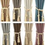 1 Pair Length 80Cm Thick Lines Twisted Decorative Drawstring-Foot Cotton Natural Rope Bags Curtain Buckle Straps Tying Home Decor 0 - Tophatter Daily Deals