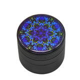 50Mm Aluminum Alloy Smoke Grinder Color Flower Of Life Four-Layer Metal Smoke Grinder Grinder Blue 0 - Tophatter Daily Deals